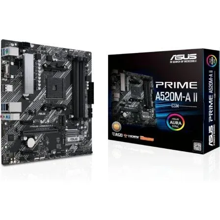 Placa Asus Prime A520m-a Ii/csm AMD AM4 4ddr4 Hdmi/vga/displayport Pcie3.0 4sata3 Usb3.2 Matx - foto 2
