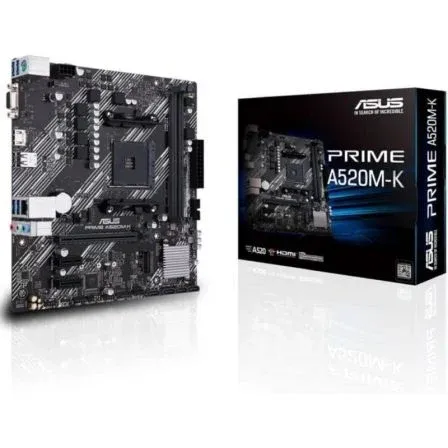 Placa Asus Prime A520m-k AMD AM4 2ddr4 HDMI Pcie3.0 4sata3 Usb3.2 Matx - foto 2
