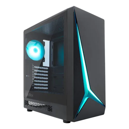 Caja Semitorre/atx Coolbox Ga450 Starlight S/fuente Usb3.0 Negra A-rgb C/ventana