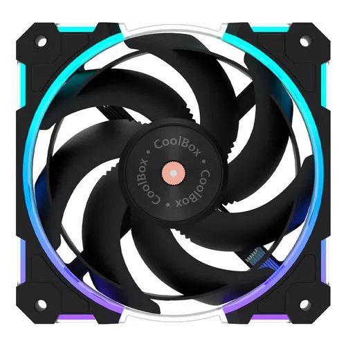 Ventilador 12CM Coolbox X12 Ring PWM Negro Argb