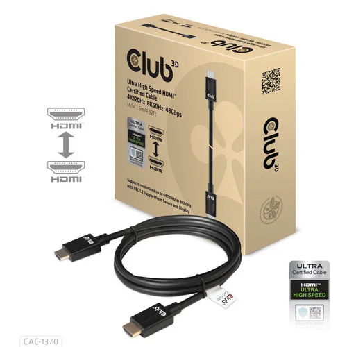 Club-3d Cable HDMI Club 3D Certificado 4k120hz 8k60hz 48GBPS 1,5m