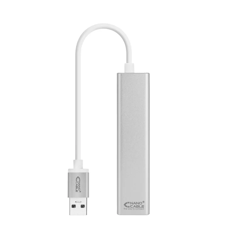 Nanocable Convertidor USB 3.0 A Ethernet Gigabit + 3XUSB 3.0 Plata 15 CM Nanoc 10.03.0403 - foto 2