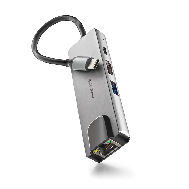 Hub Usb-c NGS 4 EN 1 Usb-c 1usb3 HDMI RJ45 Aluminio Wonderdocksupra