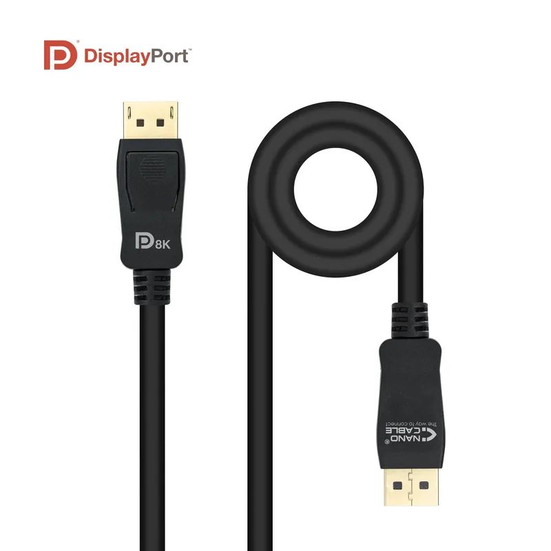 Nanocable Cable Displayport V1.4 Certificado Vesa Dpm-dpm Negro 1.5m Nanoca 10.15.2501-l150
