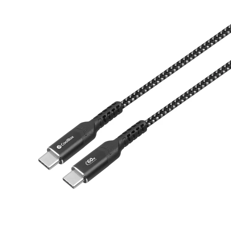 Cable Coolbox Carga Rapida DE Usb-c A USB C3.2 DE 1.2m 60W Aluminio Trenzado