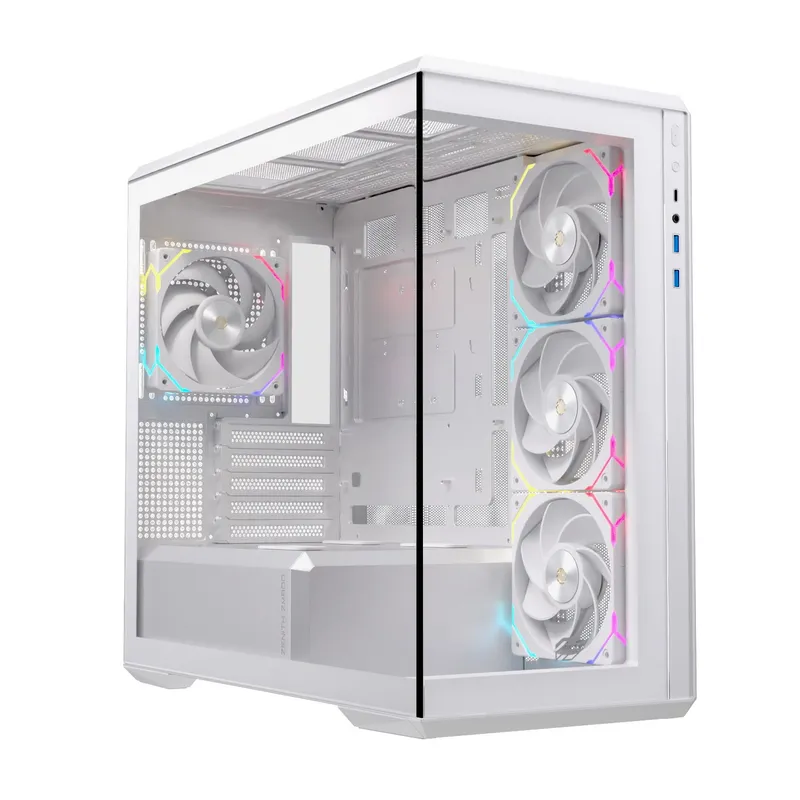 Caja Micro-atx Semitorre Einarex Zm800 RGB 4 Fans Blanca Excs-zm-800r-w