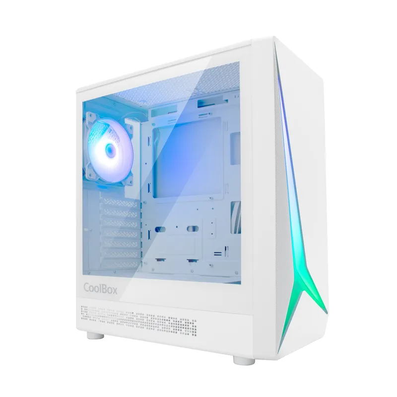 Caja ATX Coolbox Gaming Ga450b Startlight White SIN Fuente Cristal Templado Argb