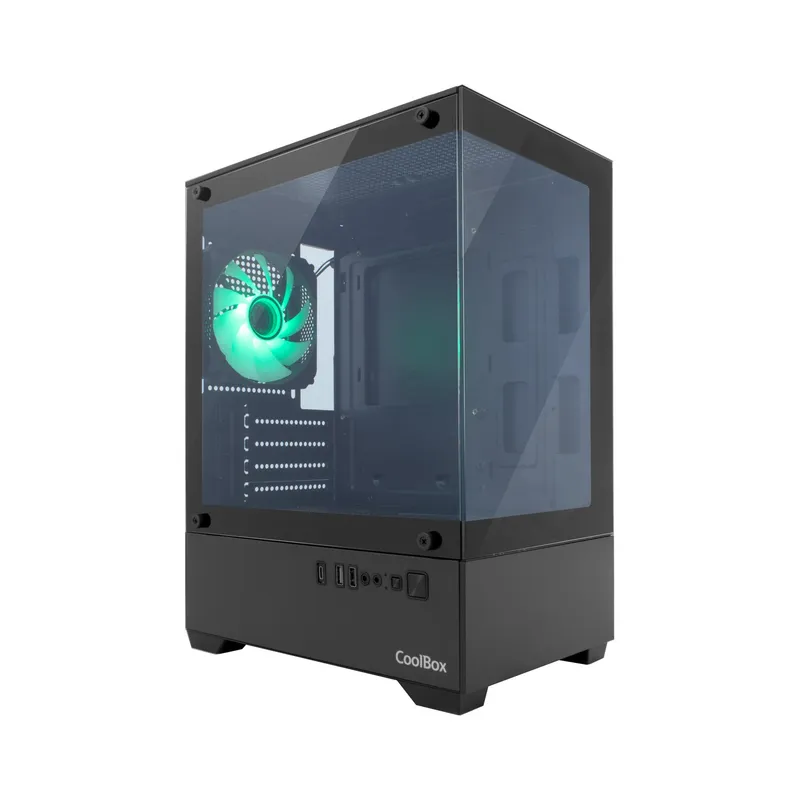 Caja Micro-atx Coolbox Gaming Gm200 Vision LITE Negra Usb-c 3.2 SIN FTE + 1 Vent