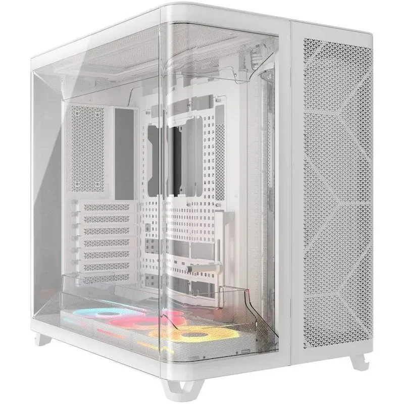 Caja ATX Semitorre Corsair AIR 5400 Lx-r Argb Icue Cristal Templado Blanca