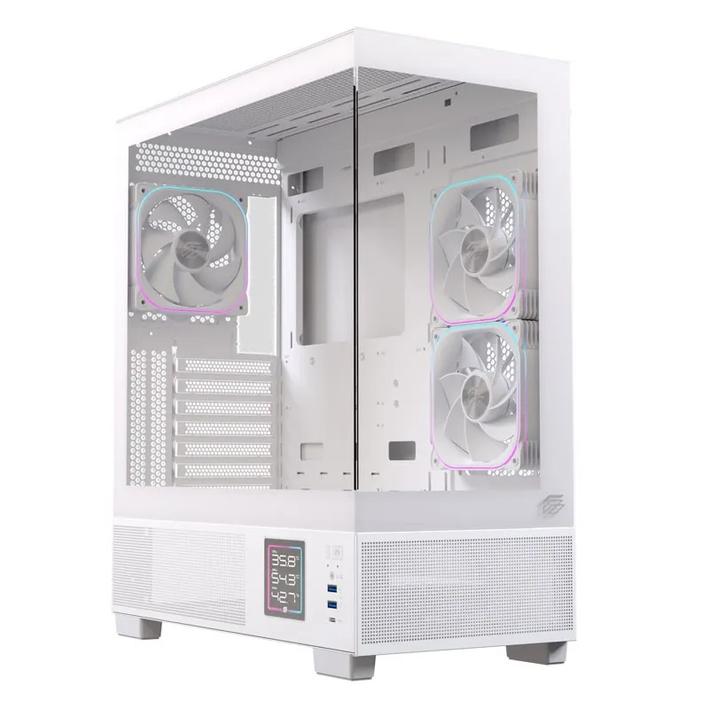Caja ATX Semitorre Einarex S501d RGB Blanca Excs-pr-51dr-w
