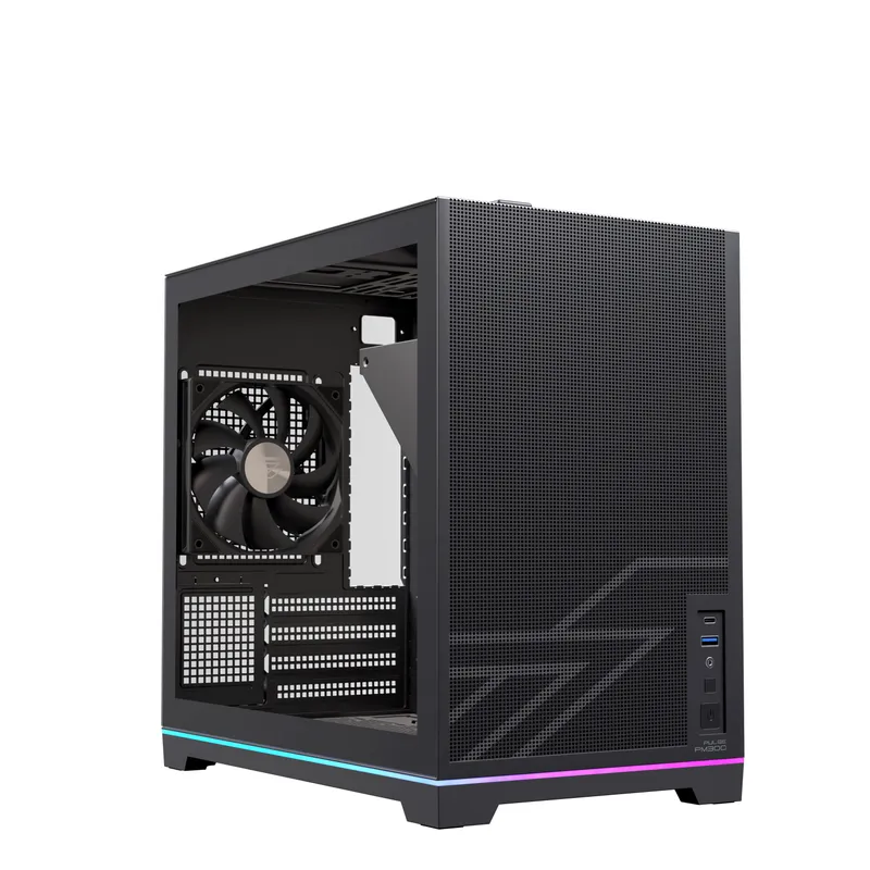 Caja Micro-atx Semitorre Einarex Pm300 Core C-templado Negra Excs-pm-300c-b