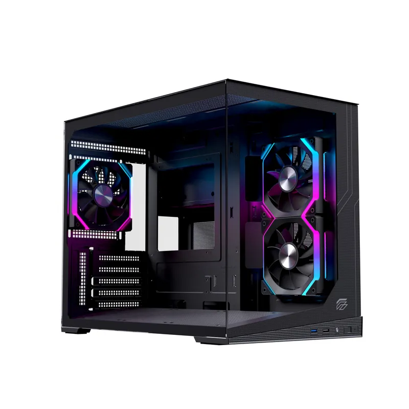 Caja Micro-atx Semitorre Einarex Sm300 RGB C-templado Negra Excs-sm-300r-b