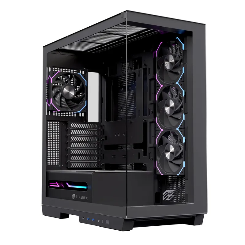 Caja ATX Semitorre Einarex Z1K RGB C-templado Negra Excs-ze-10kr-b
