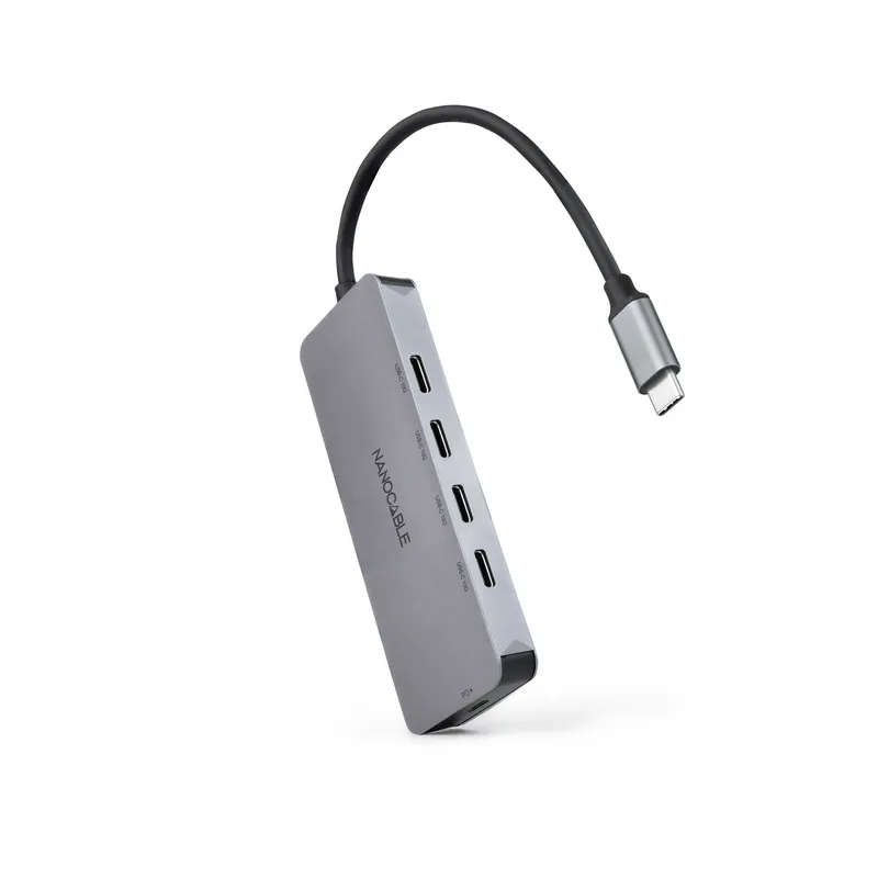 HUB USB-C/M A 4xUSB-C/H + USB-C PD 100W 10 CM NANOCABLE 10.16.4505