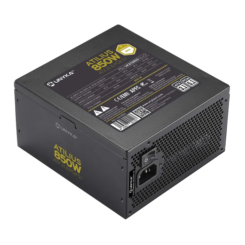 Fuente Alimentacion ATX 850W Unyka Atilius 3.1 Black Gold
