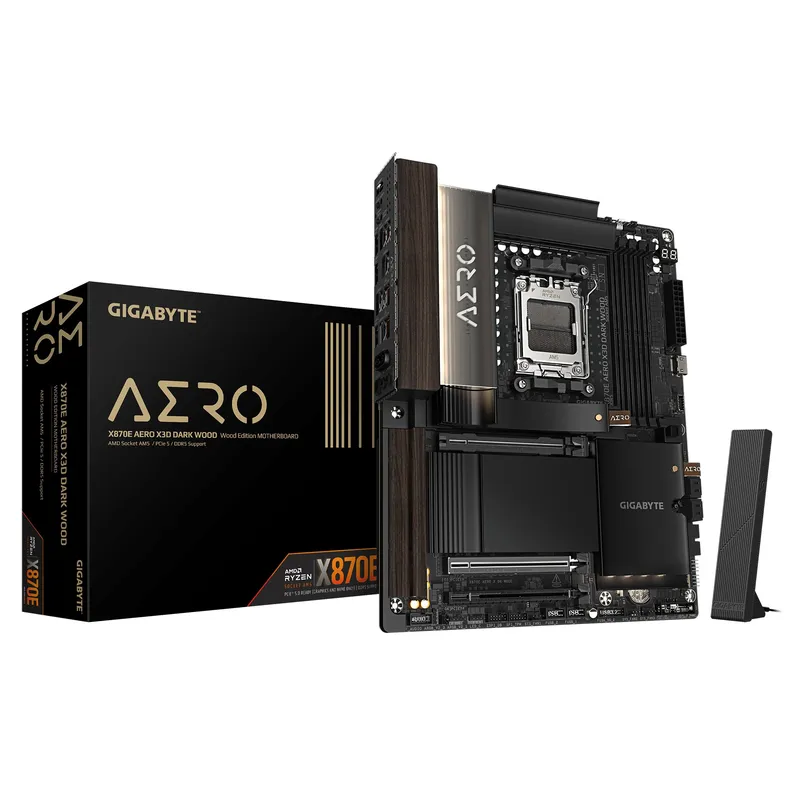 Pb AMD Sam5 Gigabyte X870e Aero X3D Dark Wood Wifi7 4drr5 HDMI SATA3 Usb3.2 ATX