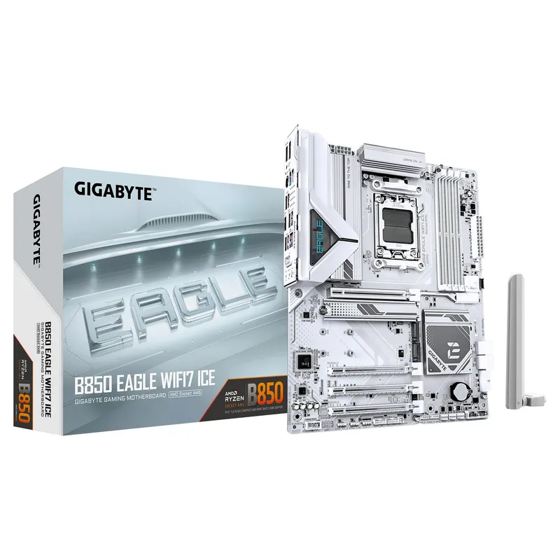Pb AMD Sam5 Gigabyte B850 Eagle Wif7 ICE 4ddr5 4sata6 M2 HDMI DP Usb3.2 ATX