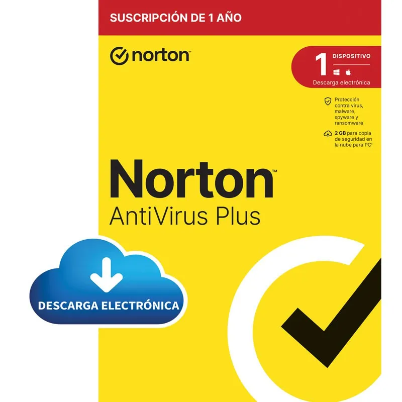 Software Antivirus Norton PLUS 2GB 1USUARIO 1 Dispositivo 1 Año ESD Stock
