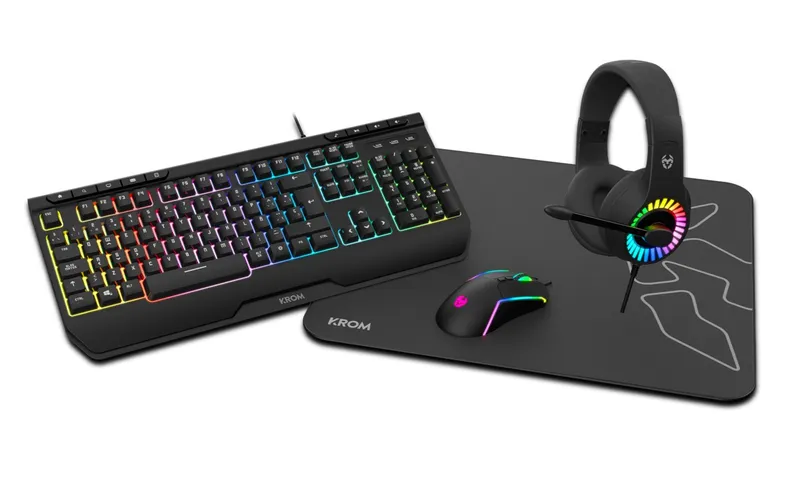 Teclado Krom Kenya Combo RGB 4 EN 1 Gaming