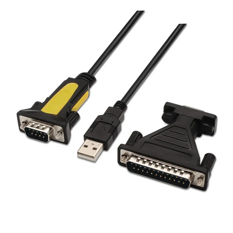 Conversor USB A Serie Tipo Am-rs232 Db9m Db25m Negro 1.8m Aisens A104-0039 - foto 2