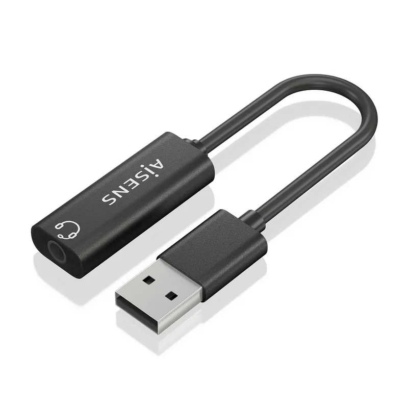 CONVERSOR USB-A A AUDIO 48KHz USB-A-M-JACK 3.5 H NEGRO 10CM AISENS A106-0770 - foto 2