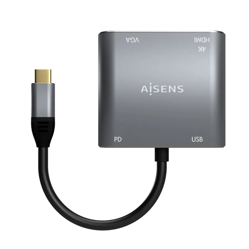 Aisens Conversor Usb-c A VGA H-hdmi 4K H-usb-a 3.0 H-usb-c PD H Gris 15CM A109-0626 - foto 2