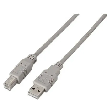 Cable USB 2.0 Impresora Aisens A101-0002/ USB Tipo-B Macho - USB Macho/ 1.8m/ Beige