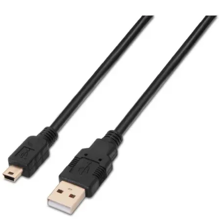 Cable USB 2.0 Tipo Am-mini BM Negro 0.5m Aisens A101-0023