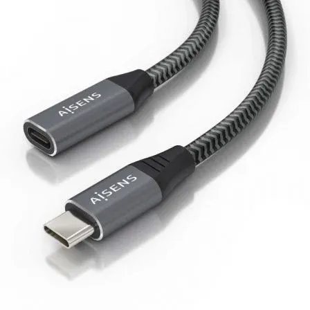 CABLE USB 3.2 GEN2x2 ALU 8K30HZ 5A 100W USB-C-M-C-H GRIS 1.5M AISENS A107-0761