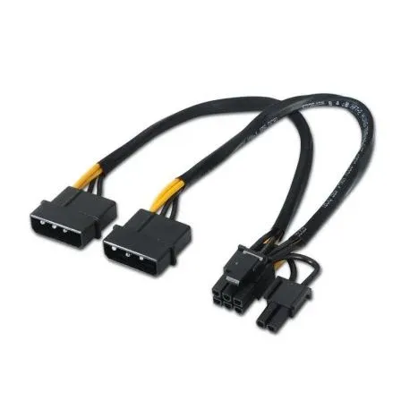Cable Tarjeta Grafica 2XMOLEX 4pm-pci-e(molex 6+2pin)m 20CM Aisens A131-0165