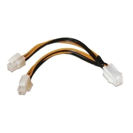 Cable Alimentacion 4PIN H-4+4pin M 15CM Aisens A131-0166