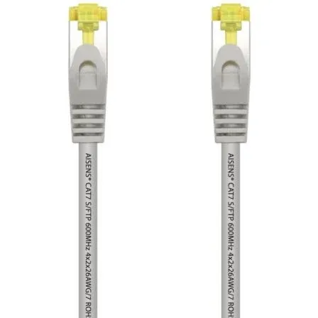 Cable RED Latiguillo RJ45 Lszh Cat.7 Sftp Awg26 Gris 0.25m Aisens A146-0332
