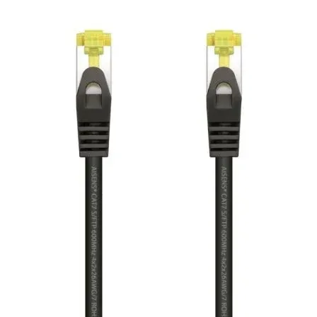 Cable RED Latiguillo RJ45 Lszh Cat.7 Sftp Awg26 Negro 0.5m Aisens A146-0485