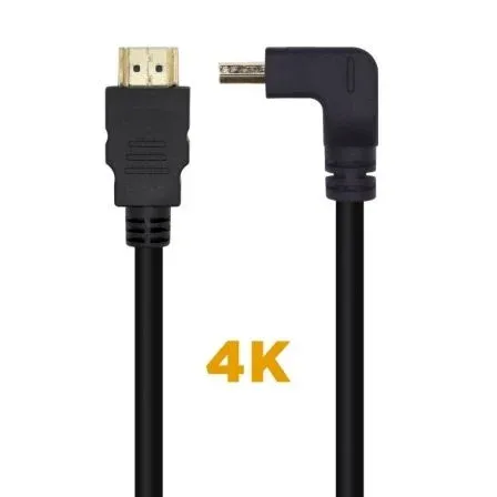 Cable HDMI V2.0 Acodado 4K 60HZ 18GBPS Am-am Negro 2.0m Aisens A120-0457