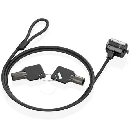 Cable Seguridad Cerradura DE Llave Portatil 1.5m Aisens Aslk-d40k04-bk