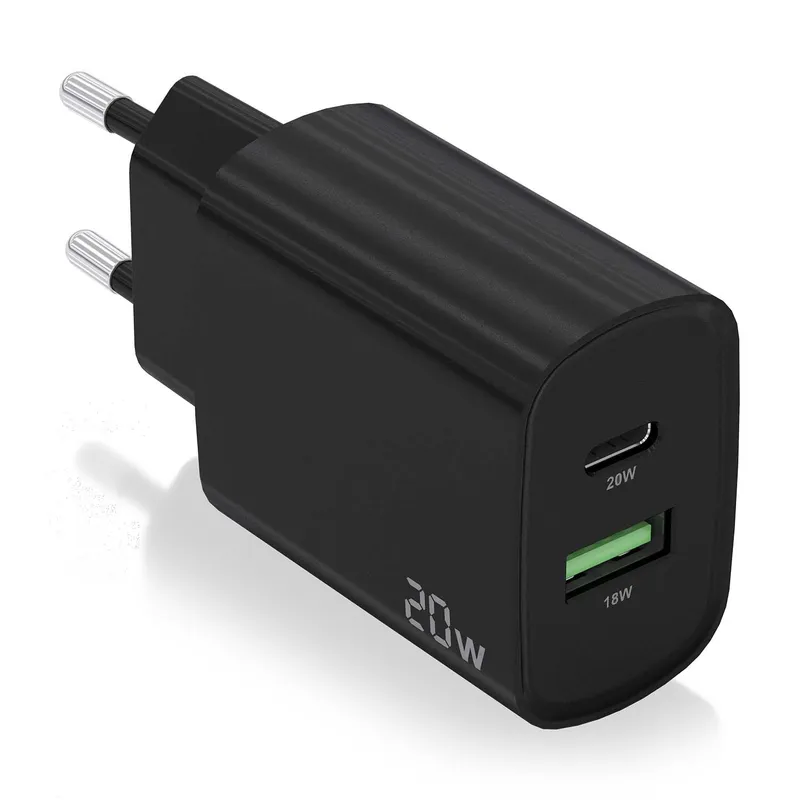 CARGADOR 20W 1xUSB-C PD3.0 1xUSB-A QC3.0 NEGRO AISENS A110-0755 - foto 2