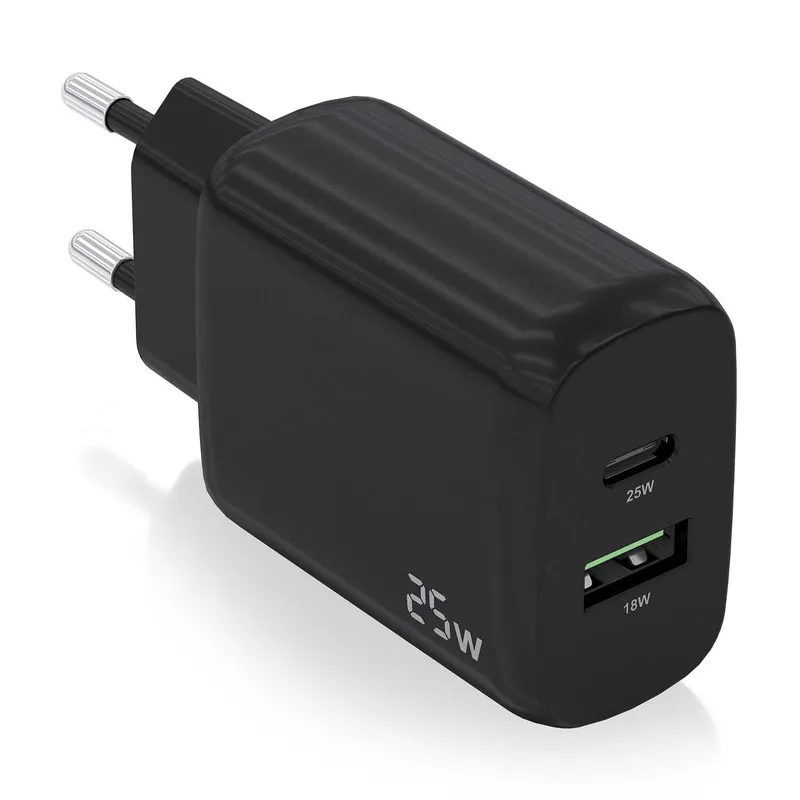 CARGADOR 25W 1xUSB-C PD3.0 1xUSB-A QC3.0 NEGRO AISENS A110-0759 - foto 2