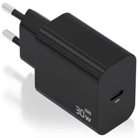 CARGADOR GaN 30W 1xUSB-C PD3.0 NEGRO AISENS A110-0941