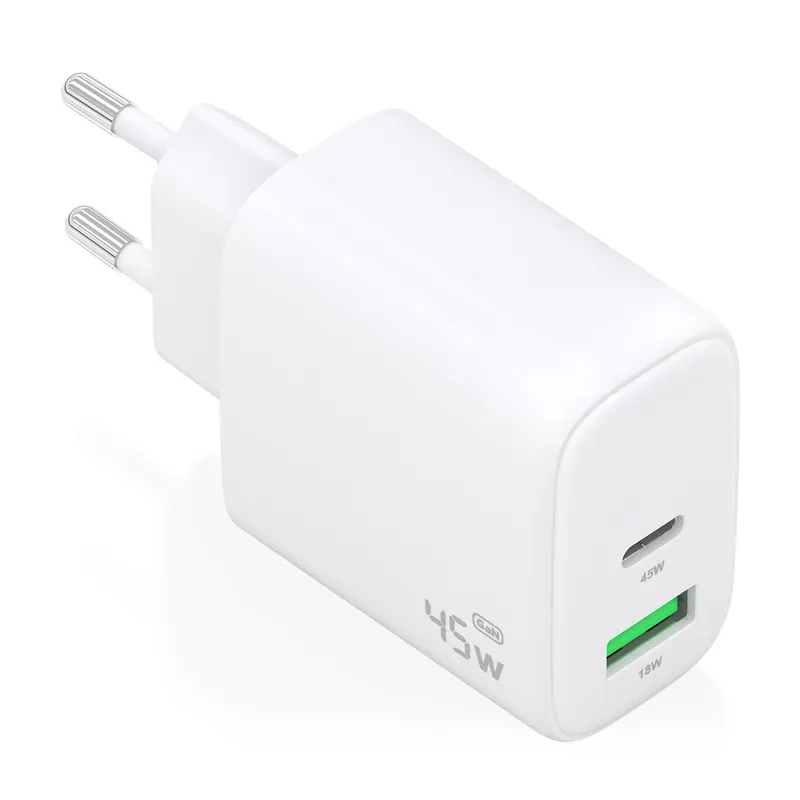 CARGADOR GAN 45W 1xUSB-C PD3.0 QC4.0 1xUSB-A QC3.0 BLANCO AISENS A110-0971 - foto 2