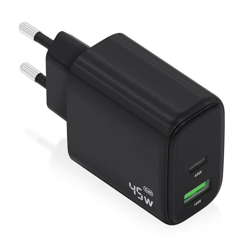 CARGADOR GAN 45W 1xUSB-C PD3.0 QC4.0 1xUSB-A QC3.0 NEGRO AISENS A110-0972 - foto 2