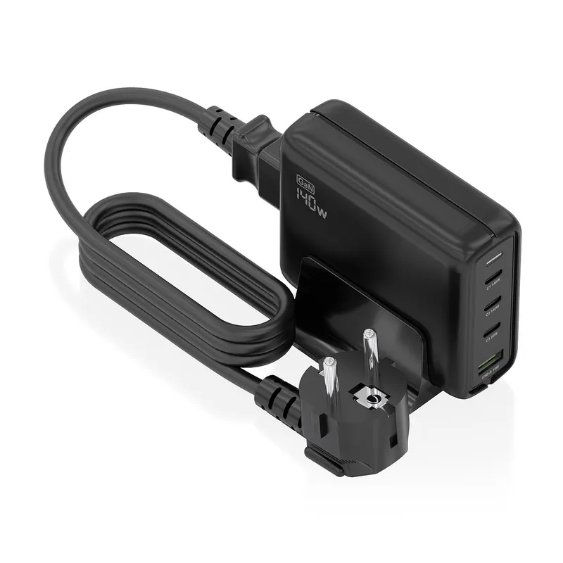 CARGADOR SOBREMESA GaN 140W 3USB-C PD3.1 USBA QC3 NEGRO AISENS ASCH-140W4P056-BK - foto 2