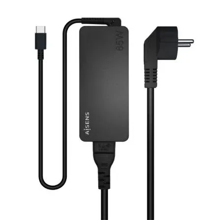 Cargador 65W Pd3.0 1xusb-c 1.8m Negro Aisens Asch-1pd65d-bk