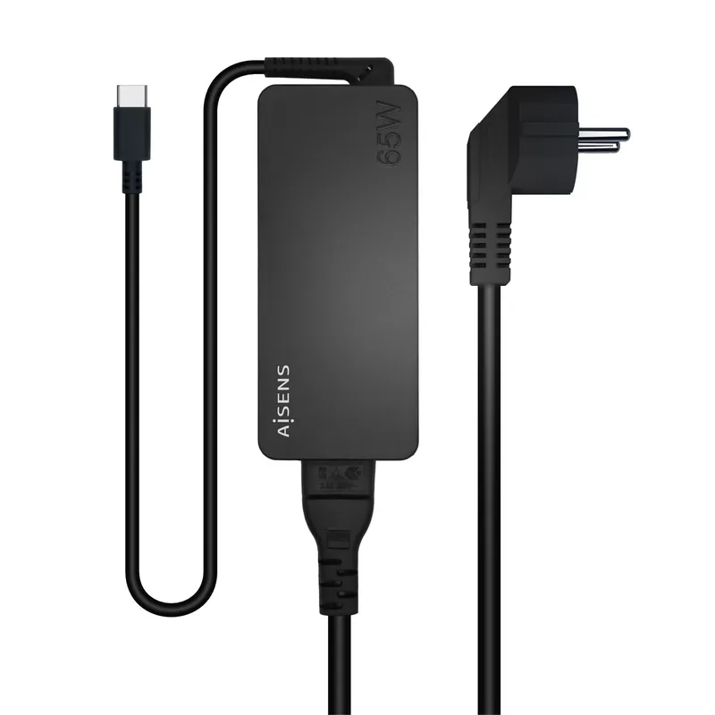 Cargador 65W Pd3.0 1xusb-c 1.8m Negro Aisens Asch-1pd65d-bk - foto 2