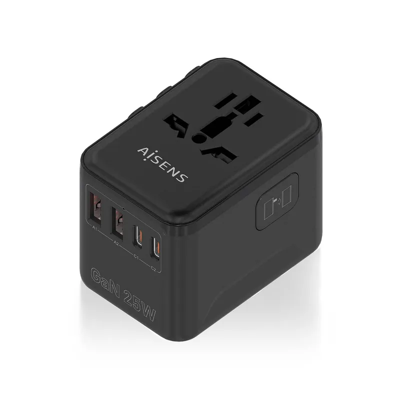 CARGADOR GaN PARED 2xUSB-A 2xUSB-C NEGRO AISENS ASPS-2A2C08-BK - foto 2