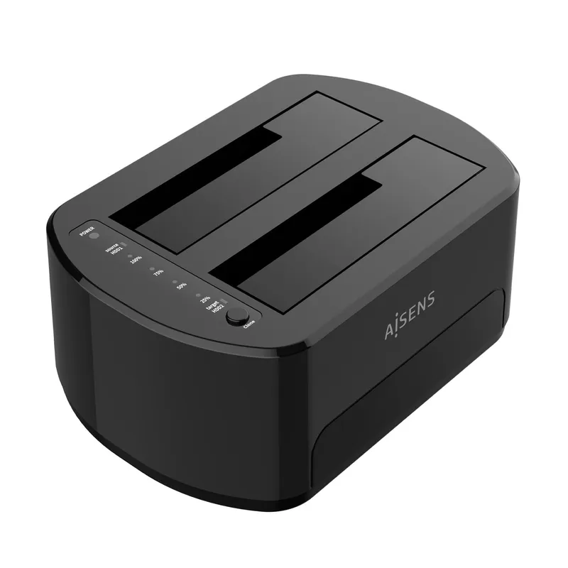 Docking Doble Bahia SATA 2.5 3.5 USB 3.0 3.1 Gen1 Clone Negro Aisens Asds-d03b - foto 2