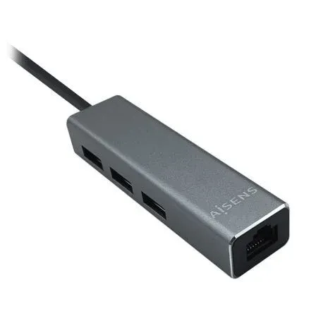 Conversor USB 3.0 A Ethernet Gibabit Y 3USB 3.0 15CM Aisens Gris A106-0401