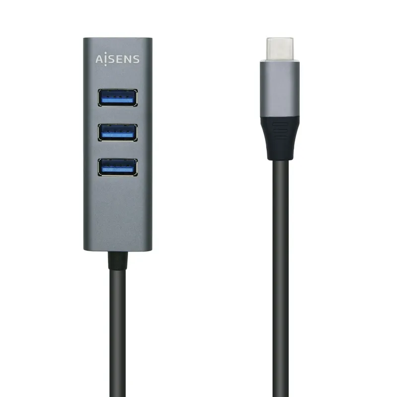 HUB USB 3.1 USB-C USB-CM-4xTIPO AH GRIS 15CM AISENS A109-0508 - foto 2