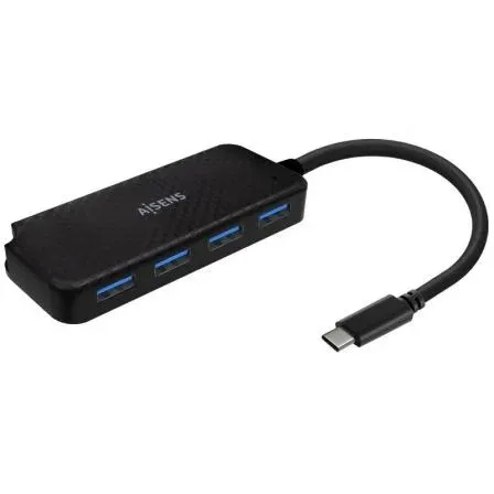 HUB USB 3.1 USB-C USB-CM-4xTIPO AH NEGRO 15CM AISENS A109-0715