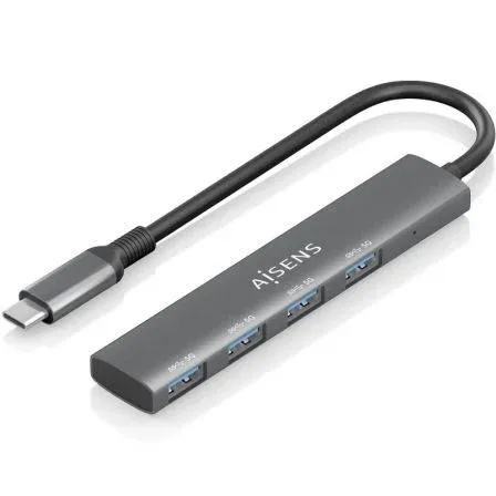 HUB USB 3.1 USB-C USB-C/M-4xTIPO A/H GRIS 15CM AISENS A109-0943