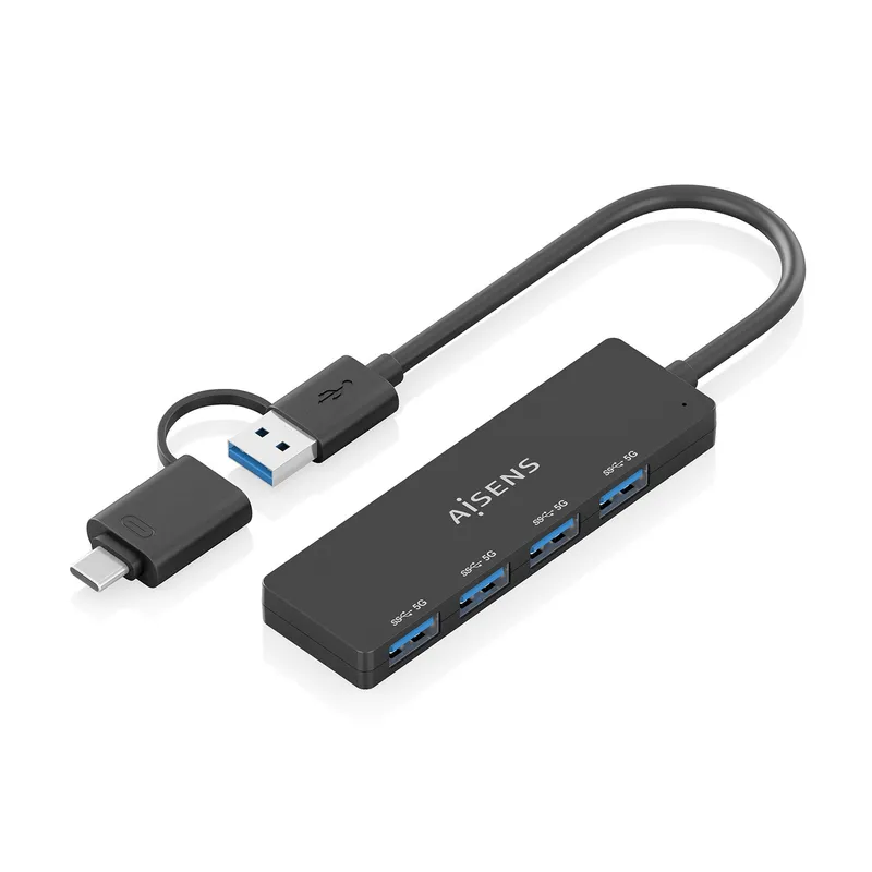 Hub USB 3.1 Usb-cm A Usb-am 4 Usb-ah Negro 15CM Aisens A109-0987 - foto 2